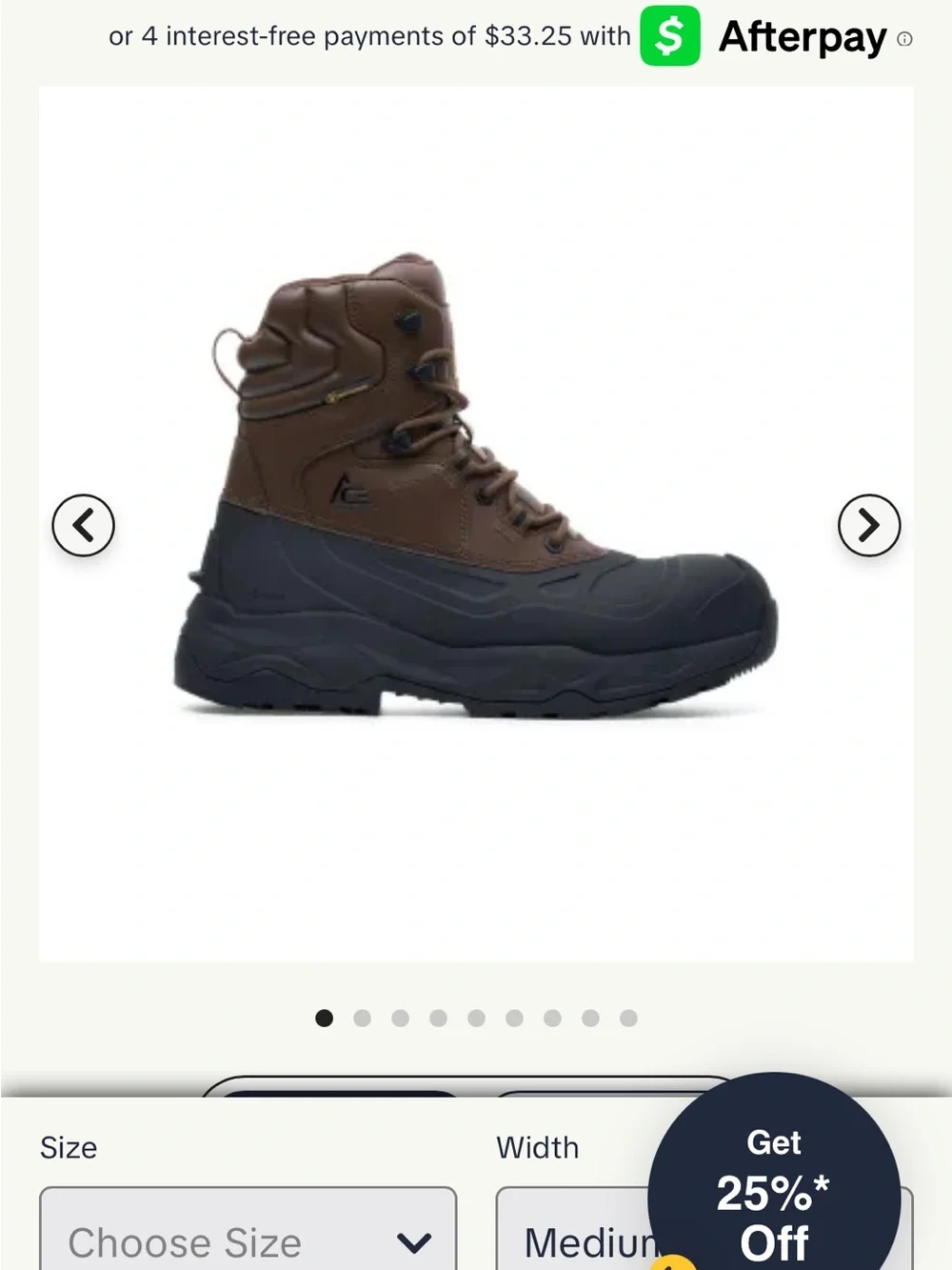 Men's Brown and Black Waterproof Work Boots